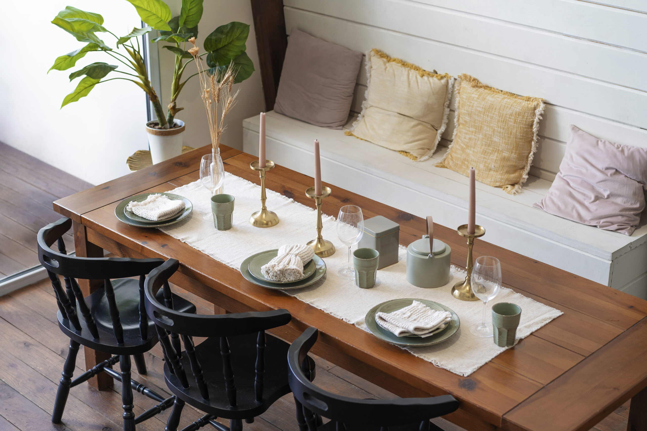 High Angle Dining Table Background Zoom Calls
